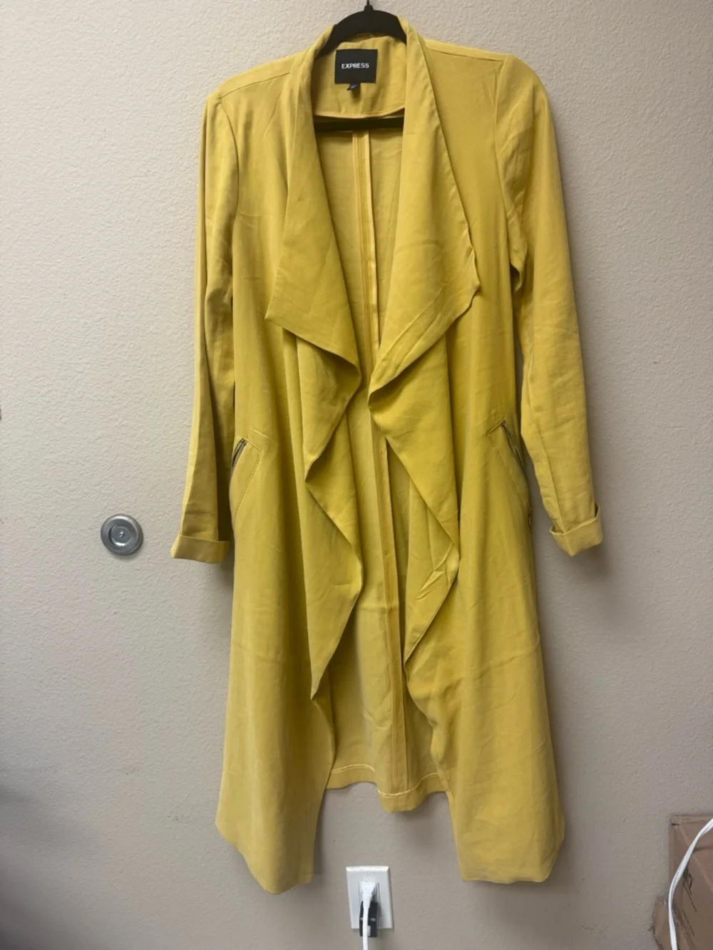 Express Mustard Yellow Lightweight Drape Jacket 🧥